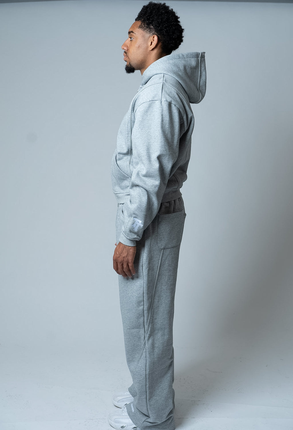 Boxy Zip Hoodie - Grey