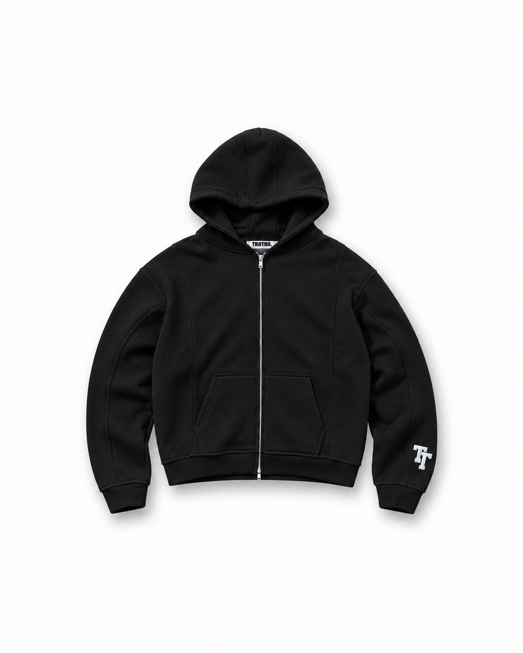 Boxy Zip Hoodie - Black