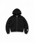 Boxy Zip Hoodie - Black