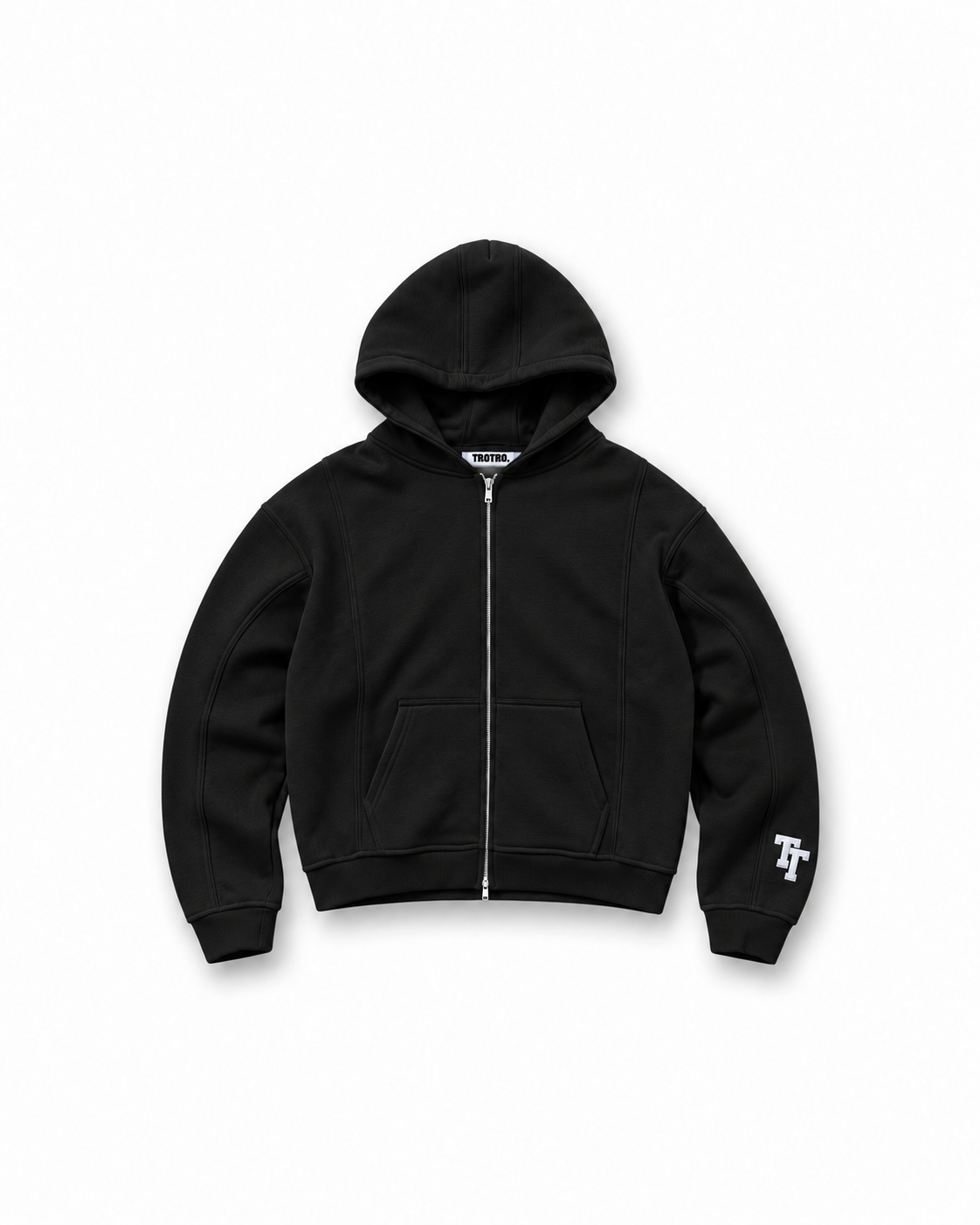 Boxy Zip Hoodie - Black