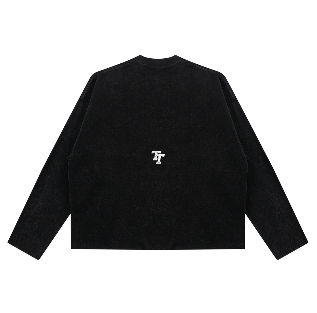Waffle Longsleeve - Washed Black