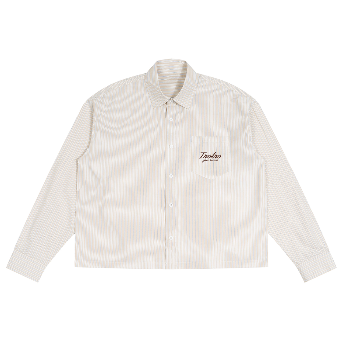 Boxy Pinstripe Shirt – Pale Yellow / Chocolate