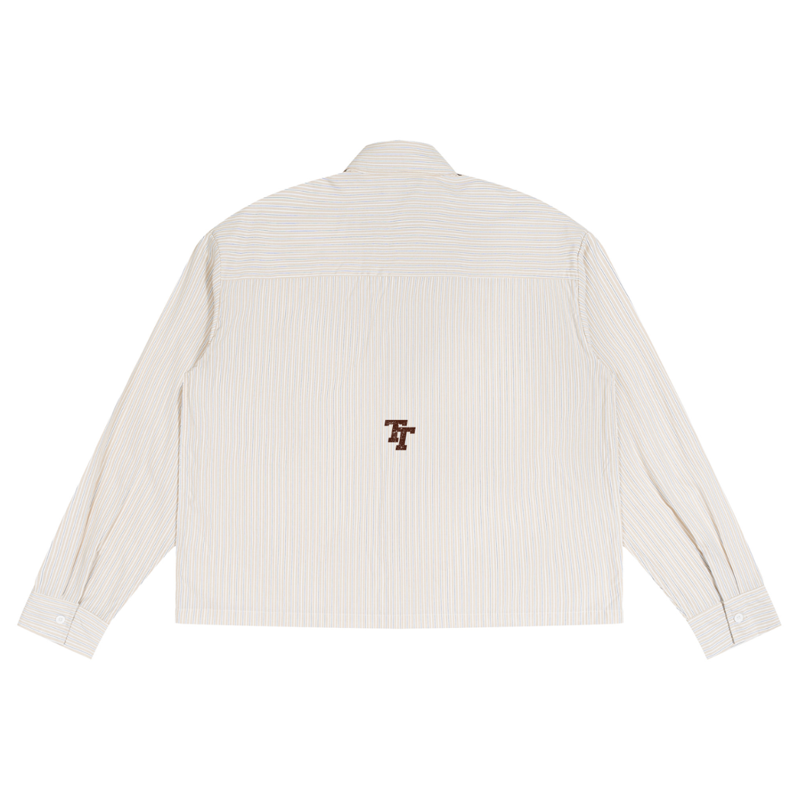 Boxy Pinstripe Shirt – Pale Yellow / Chocolate
