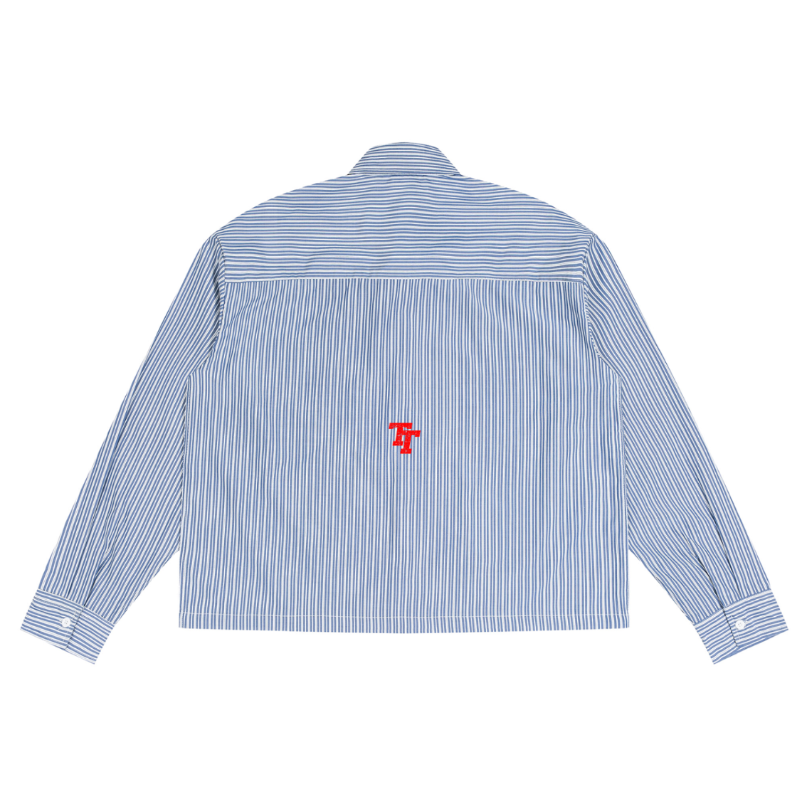 Boxy Pinstripe Shirt – Blue / Red