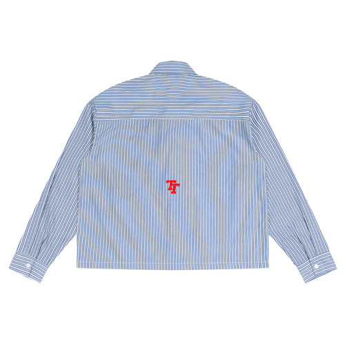 Boxy Pinstripe Shirt – Blue / Red